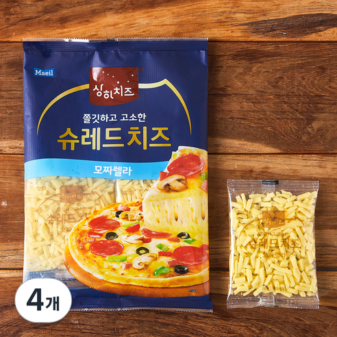 상하치즈 쫄깃하고 고소한 슈레드 치즈 모짜렐라, 80g, 5개입, 4개