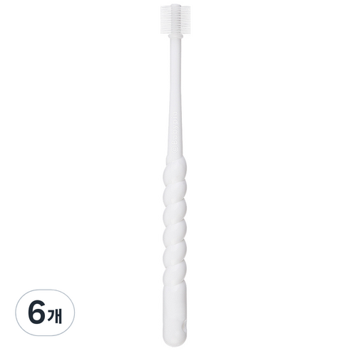 예꼬맘 360도 베이비용 칫솔 1단계, 화이트, 1개, 6개입