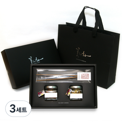 꽃보다차 아담한 꽃차 2종 선물세트, 메리골드꽃 4g + 목련꽃 1.5g + 차집게 + 쇼핑백, 3세트