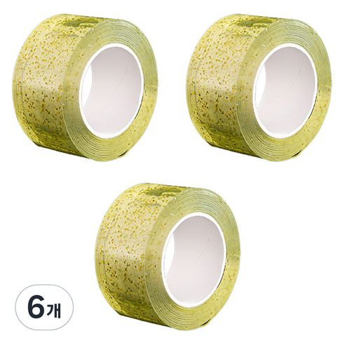 알로데 스팽글 버블 양면테이프 3cm x 5m, TYPE01 옐로우, 6개