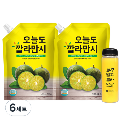 바로푸드 오늘도 깔라만시 원액 + 보틀 1p, 1L, 6세트