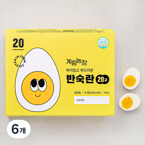 계림농장 짜지않고 부드러운 반숙란 20구, 6개