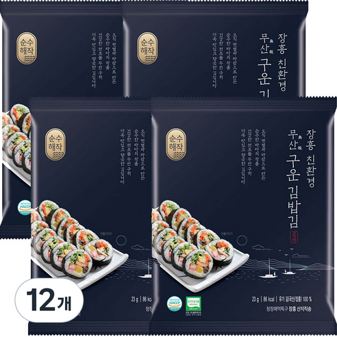 순수해작 친환경 구운 김밥김, 23g, 12개