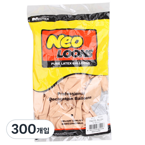 네오룬스 30 cm 라운드풍선, 파스텔 블러쉬, 300개입