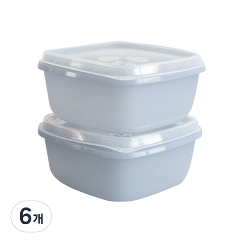 실리콘 용기 밥팩 블루 370ml, 6개