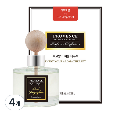 더허브샵 프로방스 퍼퓸 차량용 디퓨저, 레드자몽, 120ml, 4개
