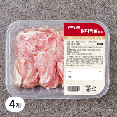 곰곰 닭다리살 (정육) (냉장), 4개, 600g