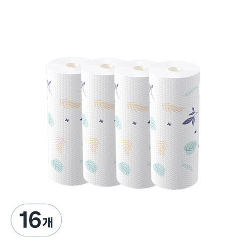 더깔끔 빨아쓰는 두꺼운 청소 주방 행주 나무잎 25 x 25 cm, 1개입, 16개