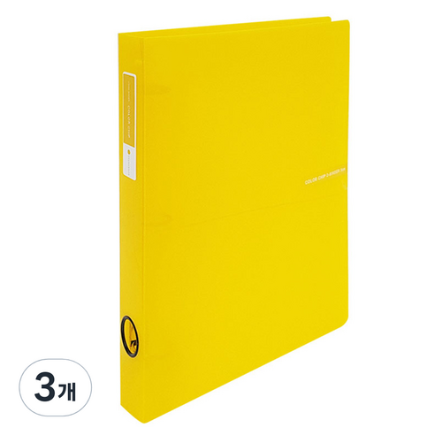 에코청운 칼라칩 투명 3공 D링 바인더 3cm A4, 노랑, 3개