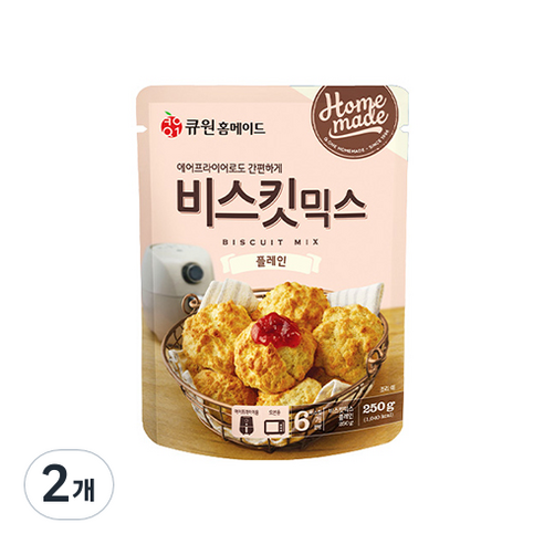 큐원 홈메이드 비스킷믹스 플레인, 2개, 250g