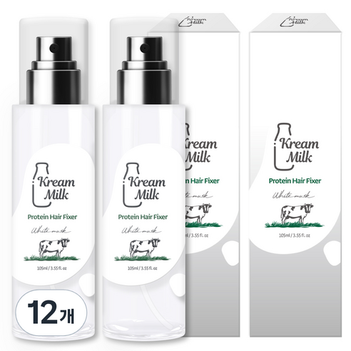 크림밀크 단백질 헤어픽서 화이트머스크향, 12개, 105ml