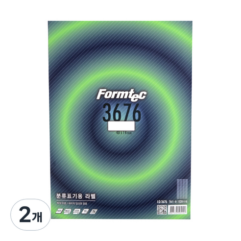 폼텍 분류표기용 전산라벨 LQ-3676 40 x 14 mm 20p, 76칸, 2개