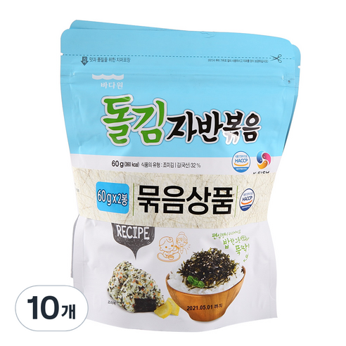바다원 오리지널 돌김자반 볶음, 60g, 10개