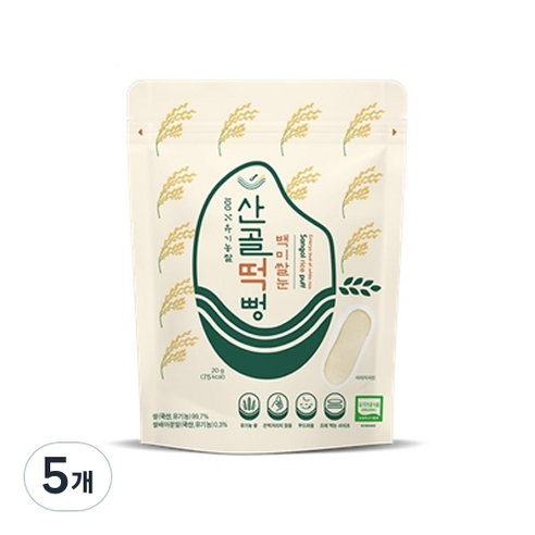 에코맘의산골이유식 산골떡뻥, 백미맛, 20g, 5개