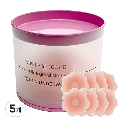 리빙943 실리카 젤 스티커 니플 실리콘 꽃모양 패드 핑크 6.5cm 8p, 5개