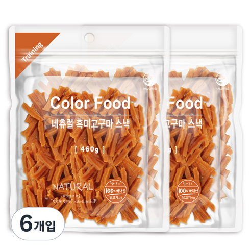 굿데이 컬러푸드 반려견 간식, 흑미 + 고구마 혼합맛, 6개