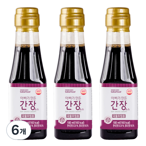베베푸드 아빠가 만든 간장 소스 국물조림용, 180ml, 6개, 깊은맛
