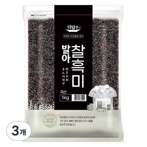 더담은 발아찰흑미, 1kg, 3개
