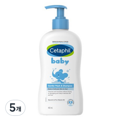 세타필 베이비 젠틀 바디워시 앤 샴푸, 400ml, 5개