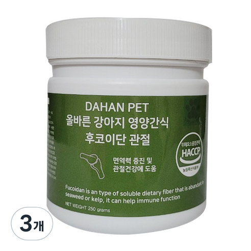 다한 강아지 후코이단 영양제, 뼈/관절강화, 3개