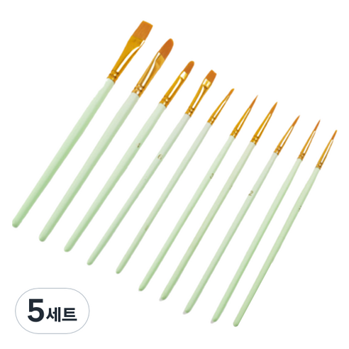 심플라인 수채화 붓 10종 세트 그린, 5세트