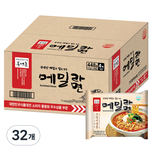 봉평촌 메밀라면 112g, 32개