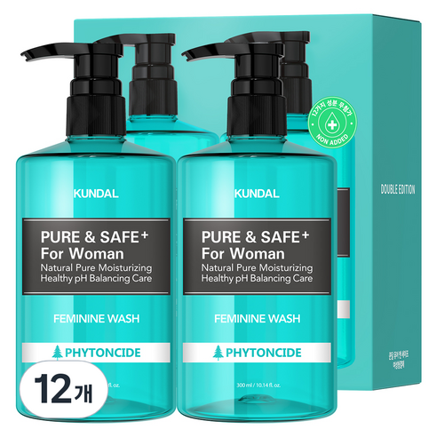 쿤달 페미닌 워시 여성청결제 피톤치드향, 300ml, 12개