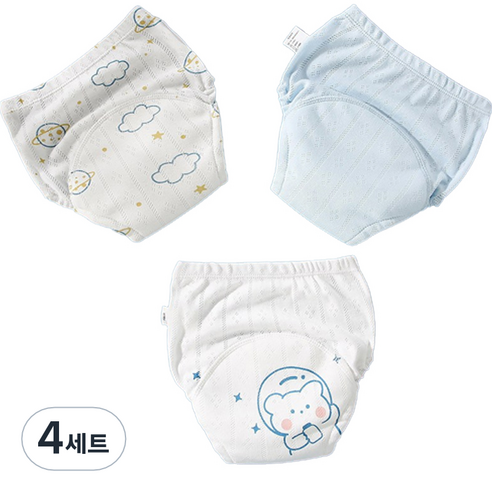베베니즈 큐트프린팅 배변훈련 팬티 3종 세트, 우주곰, 4세트
