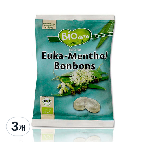 [비오데타] 비오데타 유기농 유칼립투스 멘톨향 캔디, 75g, 3개