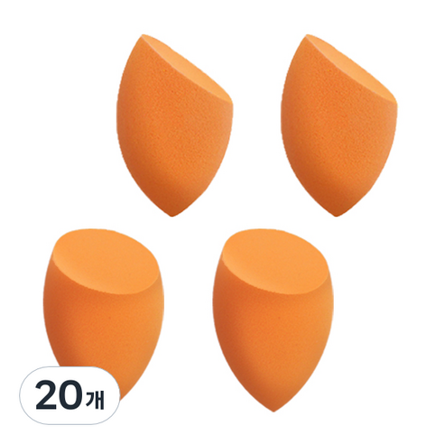 글로스앤글로우 엣지컷 3D 메이크업 스펀지, 오렌지, 20개
