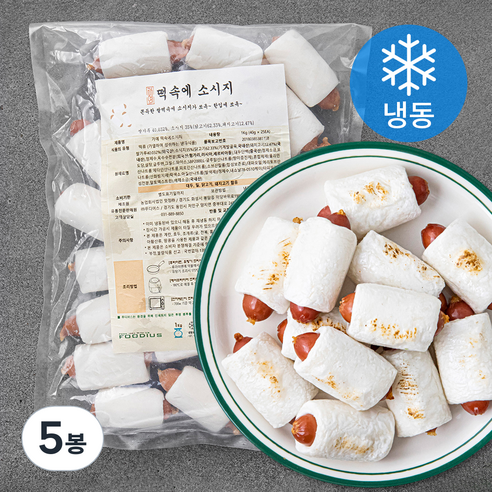 가예 떡속에 소시지 (냉동), 40g, 25개입, 5개