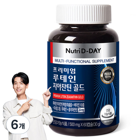 뉴트리디데이 프리미엄 루테인 지아잔틴 골드 30g, 60정, 6개