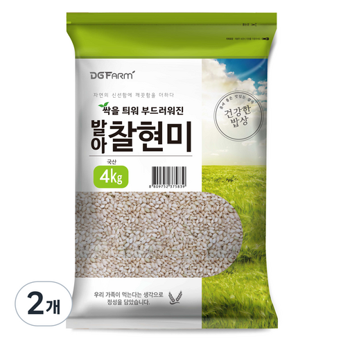 건강한밥상 발아찰현미, 4kg, 2개