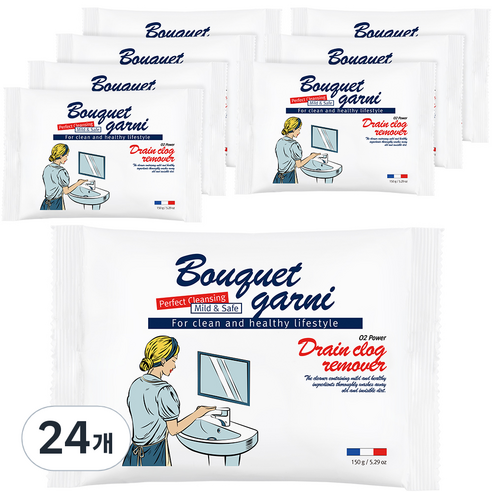 부케가르니 오투 파워 배수구 클리너, 150g, 24개