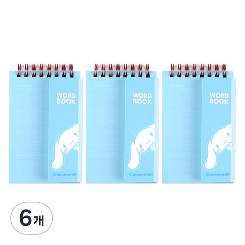 산리오 영어단어장 시나모롤 98매, 블루, 6개