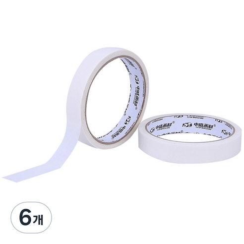 마이데일리 무지 마스킹 페이퍼 테이프 1.8cm x 15m, 화이트, 6개