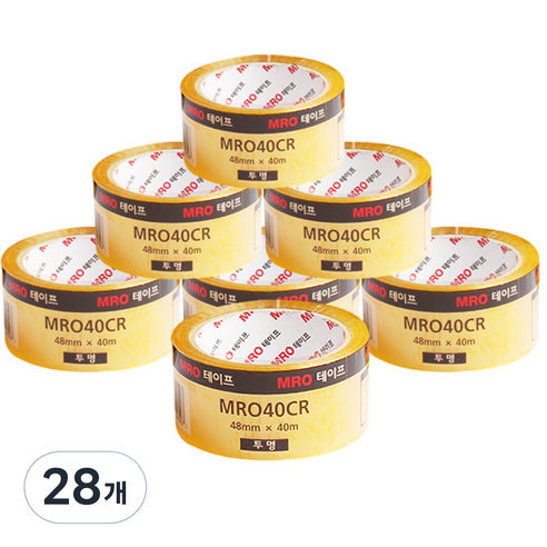MRO 투명 박스테이프 48mm x 40m, 28개