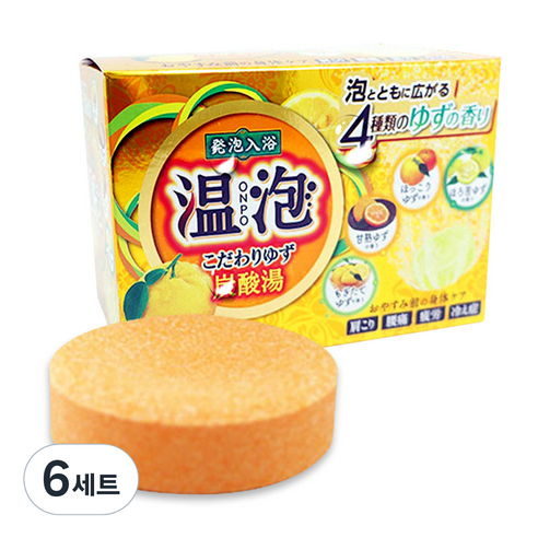 온포 탄산발포 입욕제 4종 x 5p, 900g, 6개