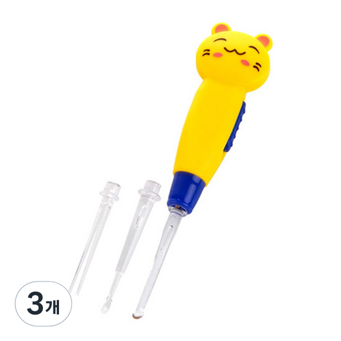 고나비 LED 캐릭터 유아귀이개 노란고양이, 3개, 1개입