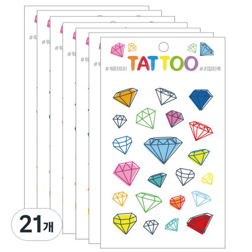 쁘띠팬시 쁘띠타투 TS007, 다이아몬드, 21개