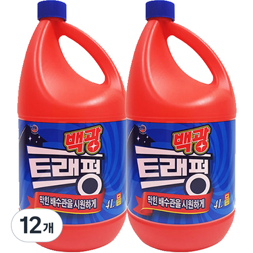 백광 트래펑 배수구세정제, 4L, 12개