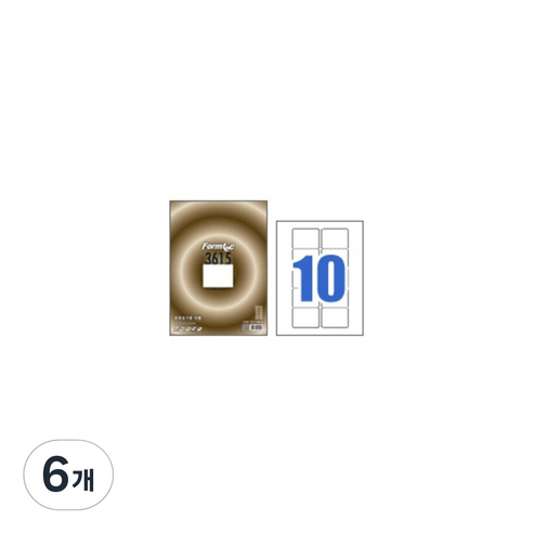 폼텍 레이저 잉크젯 라벨 LQ-3615 20매, 6개