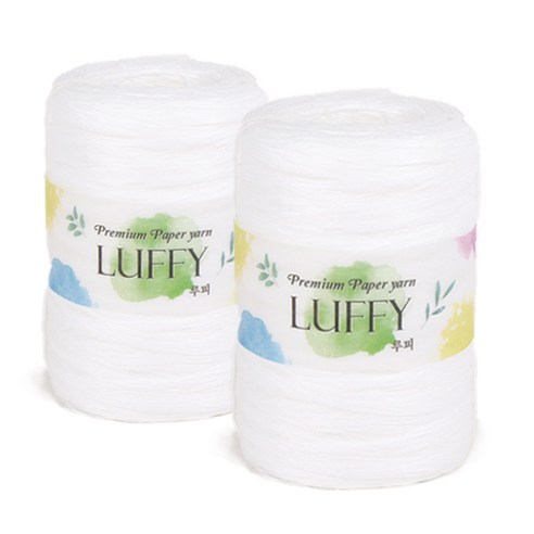 쎄비 루피 종이 뜨개실 40g, 1.흰색, 2개