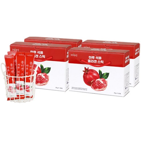 하루건강 석류 콜라겐 젤리스틱 30p, 4개, 600g