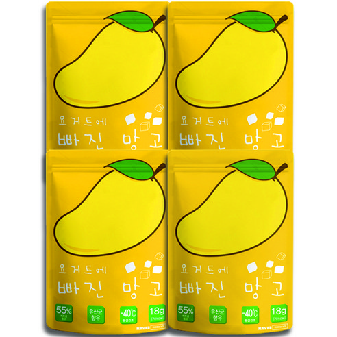 요거트에 빠진 망고 과자 18g, 4개, 망고 + 요거트 혼합맛