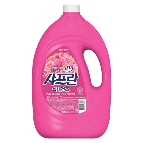 샤프란 실내건조 섬유유연제 핑크 페스티벌, 3.1L, 1개