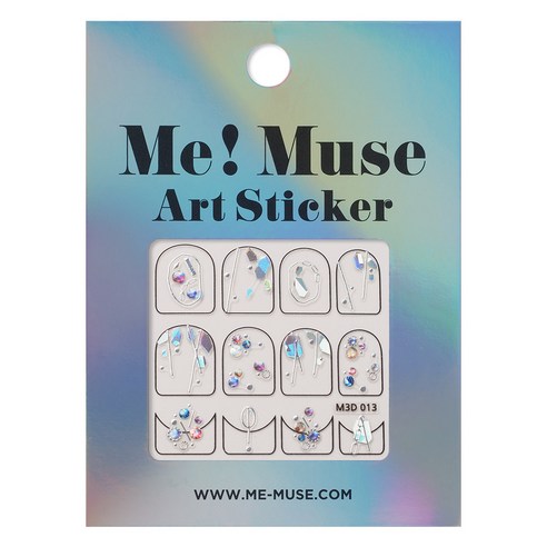 미뮤즈 네일 아트스티커, 아이스실버(M3D013), 1세트