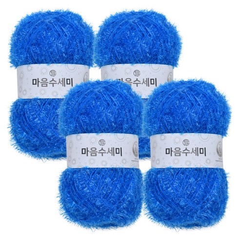 브랜드얀 마음 수세미 뜨개실 4p, 33 아쿠아, 4개