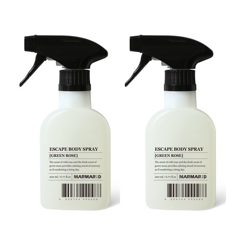 마르마르디 이스케이프 바디스프레이 그린로즈향, 200ml, 2개