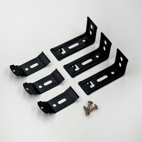더원홈데코 콤비 블라인드 ㄱ자 브라켓 6.8 x 3.7 x 2.7 cm + 스냅 6.9 x 2.3 cm + 목재 피스 19mm 세트, 3세트, 블랙